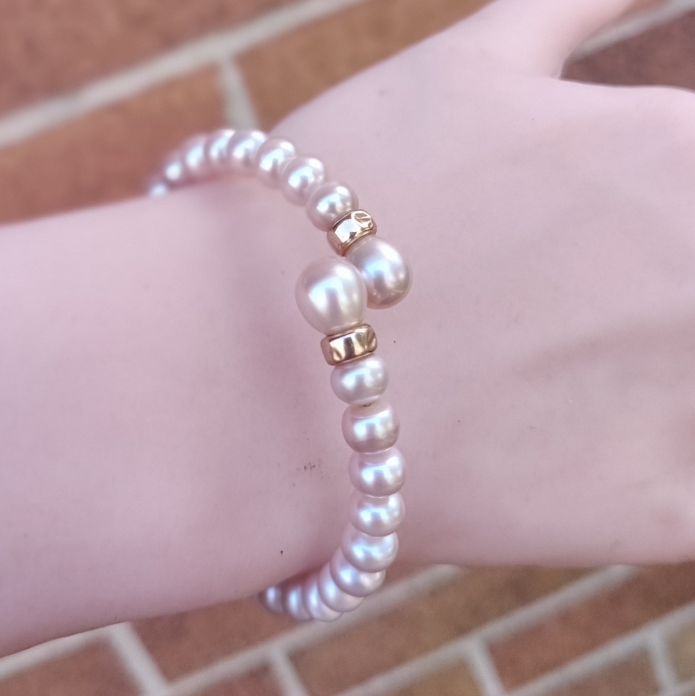 14k Pink Cultured Pearl Bracelet - Picture 5 of 8